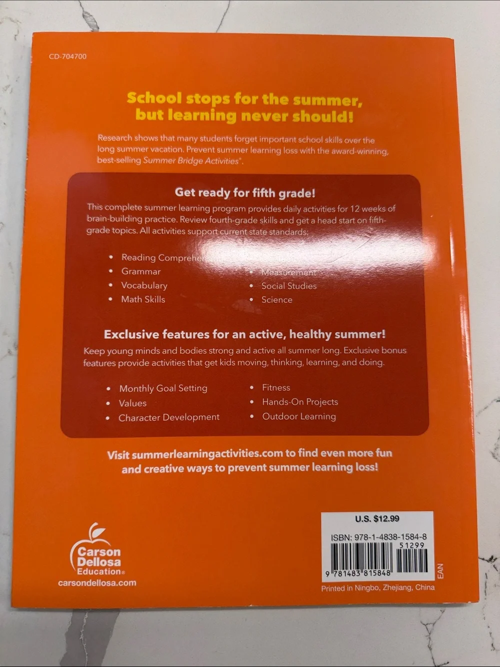 Summer Bridge Activities Workbook for Kids – Orange (Bridging Grades 4-5)